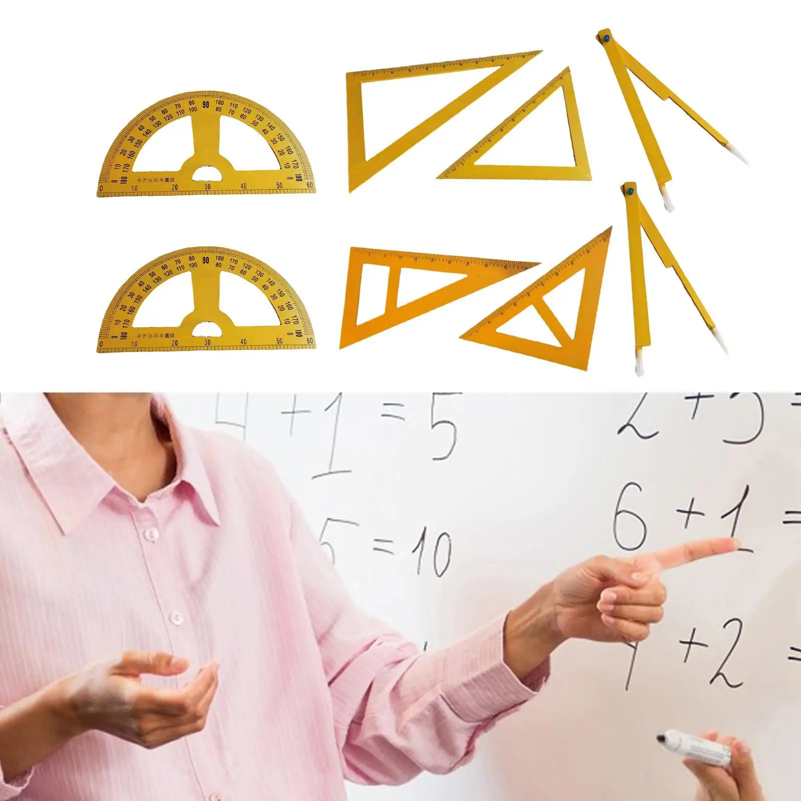 4 szt. Zestaw narzędzi do geometrii tablicy linijka matematyczna narzędzie do geometrii wielofunkcyjna linijka dydaktyczna do kreślarstwa inżynieryjna biała tablica