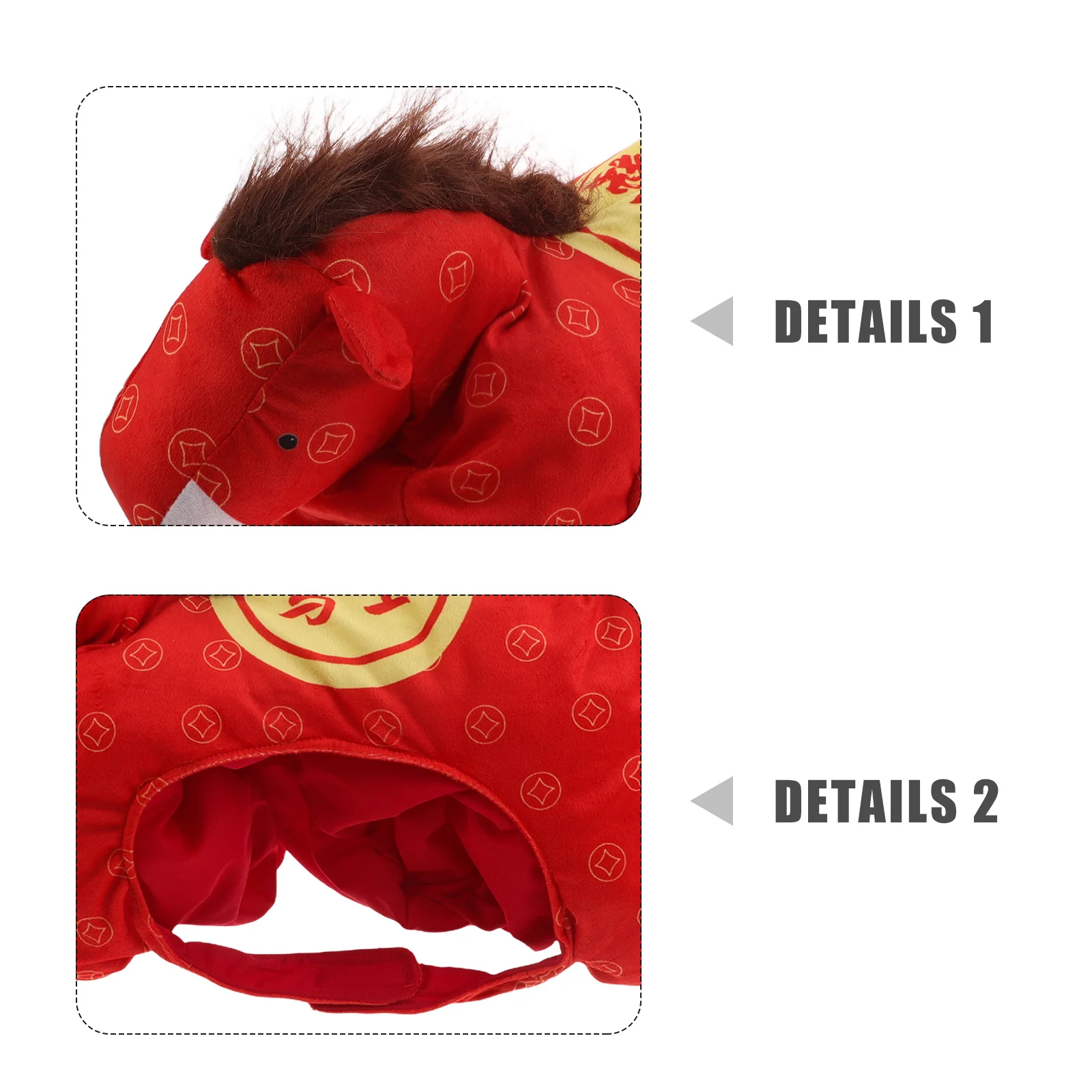 Pferdekopf-Hut Chinesisches Neujahr 2026 Maskottchen-Kostüm für Party Fotobox Aufführung Rollenspiel Tier-Kopfbedeckung Kreativ