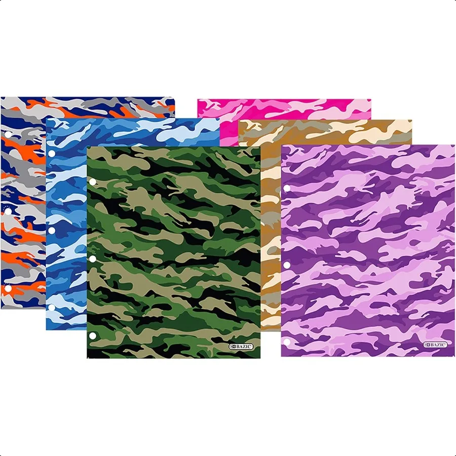 

BAZIC 2 Pockets Paper Folder Camouflage Portfolio Letter Size Folders Holder for Office Busin Document Papers Organizer Assorte