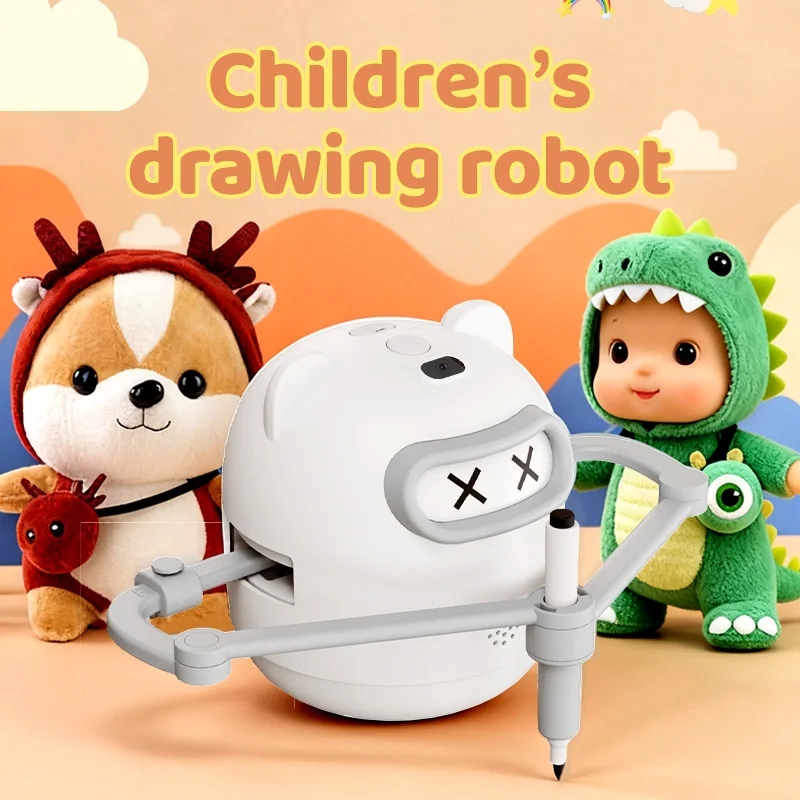 Pintura inteligente robô cores brinquedos desenho inteligente robô newintelligent pintura crianças presente brinquedos educativos interativos