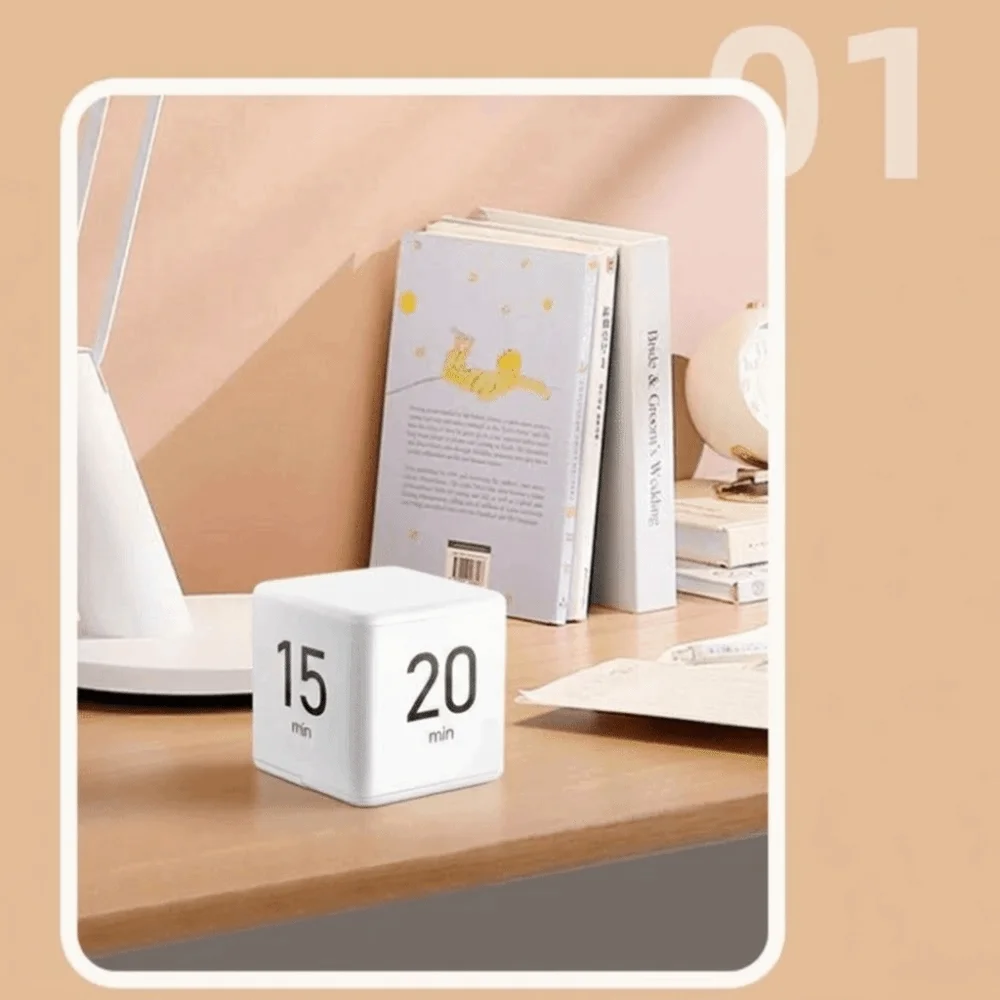 Durable LED Display Cube Timer Time Management 15/20/30/60 min Kitchen Timer Portable Adjustable Countdown Timer Workout Timer