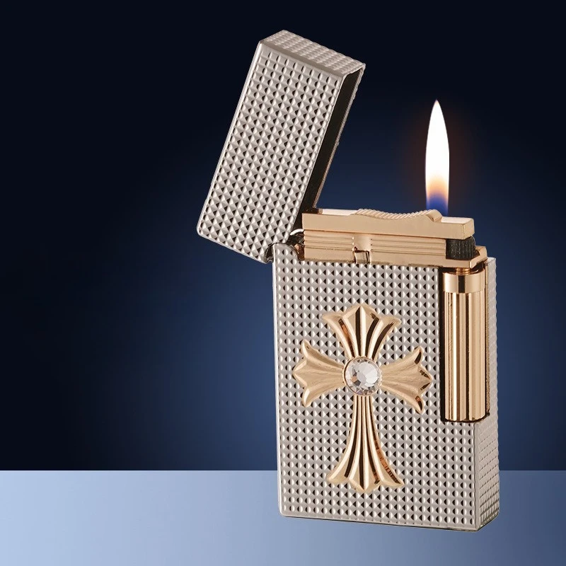 

New Side Slip Oil Lighter Inflatable Grinding Wheel Open Flame High End Boyfriend Gift Lighter Gadgets for Men