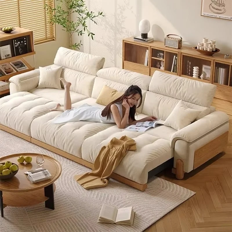 Beige Fabric Electric Sofa Strong Armrest Design Relax Luxury Modern Recliner Sofa Smart Oversized Divano Tecnologico Furniture