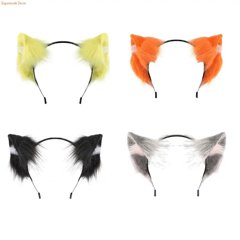 Q5WE Accessorio per le teste delle orecchie del lupo anime leggere Halloween Costume Prop