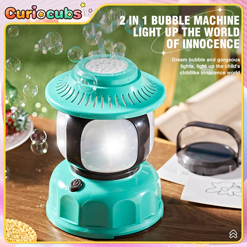 

Electric Bubble Machine Camping Lamp Shape Automatic Soap Bubble Blower Machine Outdoor Game Party Wedding Birthday Gift Toy