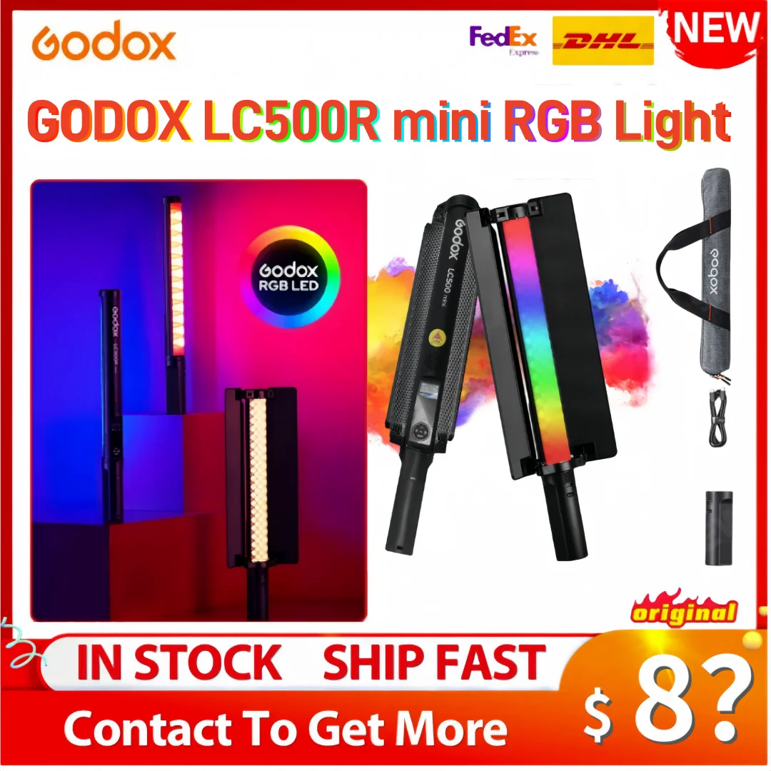 Godox LC500R mini LC500 mini LED Light Stick RGBWW LED Light Stick| 2500K-8500K Color Temperature|CRI 95