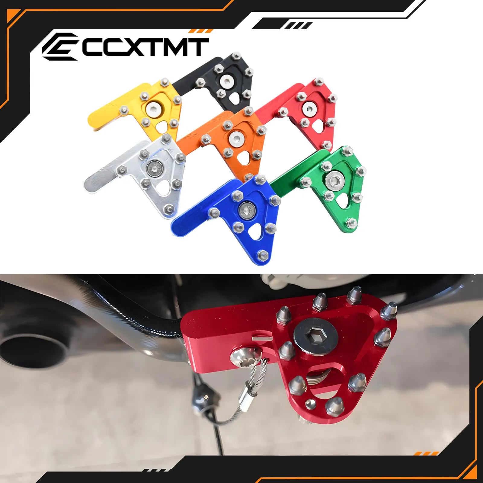 Ponta universal do passo da alavanca do pedal do freio traseiro de alumínio do cnc do motocross para honda yamaha kawasaki ktm suzuki 125-530cc peças universais