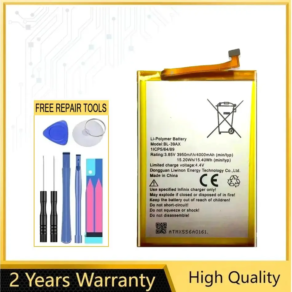 

Аккумулятор Bl-39AX 4000 мАч для прочного мобильного телефона Infinix 4 X557 с быстрой зарядкой