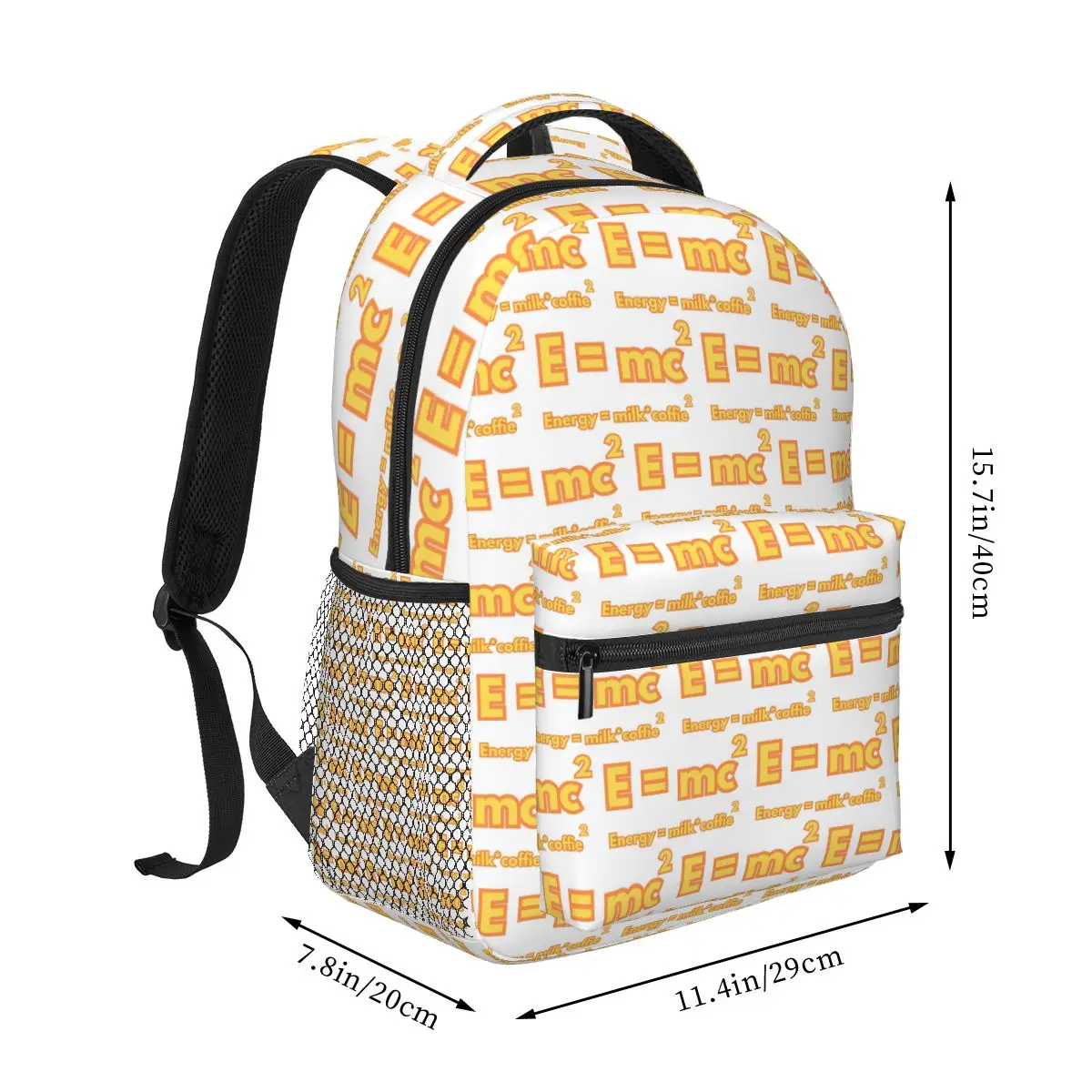 E = Mc2 Funny Physics Design Backpack Student Boys Girls BookBag Kids School Bag Computer Shoulder Bags for Men Women