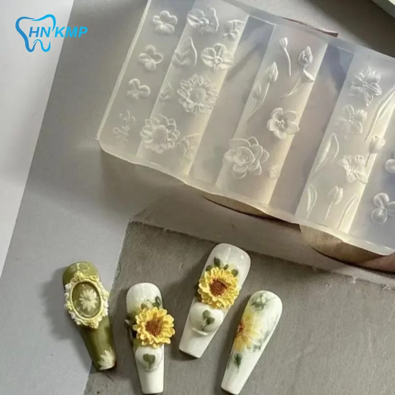 Silicone Template Mould Nail Art Shell Flowers Halobios Conch Starfish Carving Nail DIY Handmade Tool Small Beads Polymer Mold