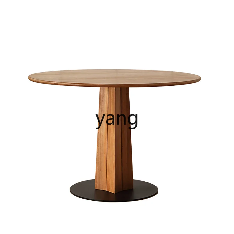 

LT cherry wood solid wood round table Nordic Japanese furniture dining table and chair combination