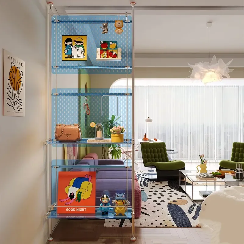 Acrylic Optical Axis Furniture Perforated Board Aluminum Profile Screen Partition Decor Panel Storage Rack Accessory