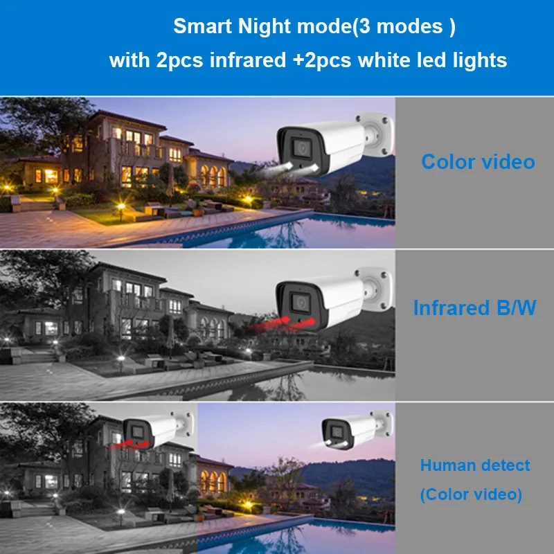 8 Channel CCTV POE NVR Kit System With Security Starlight Ip Cameras Built-in Microphone