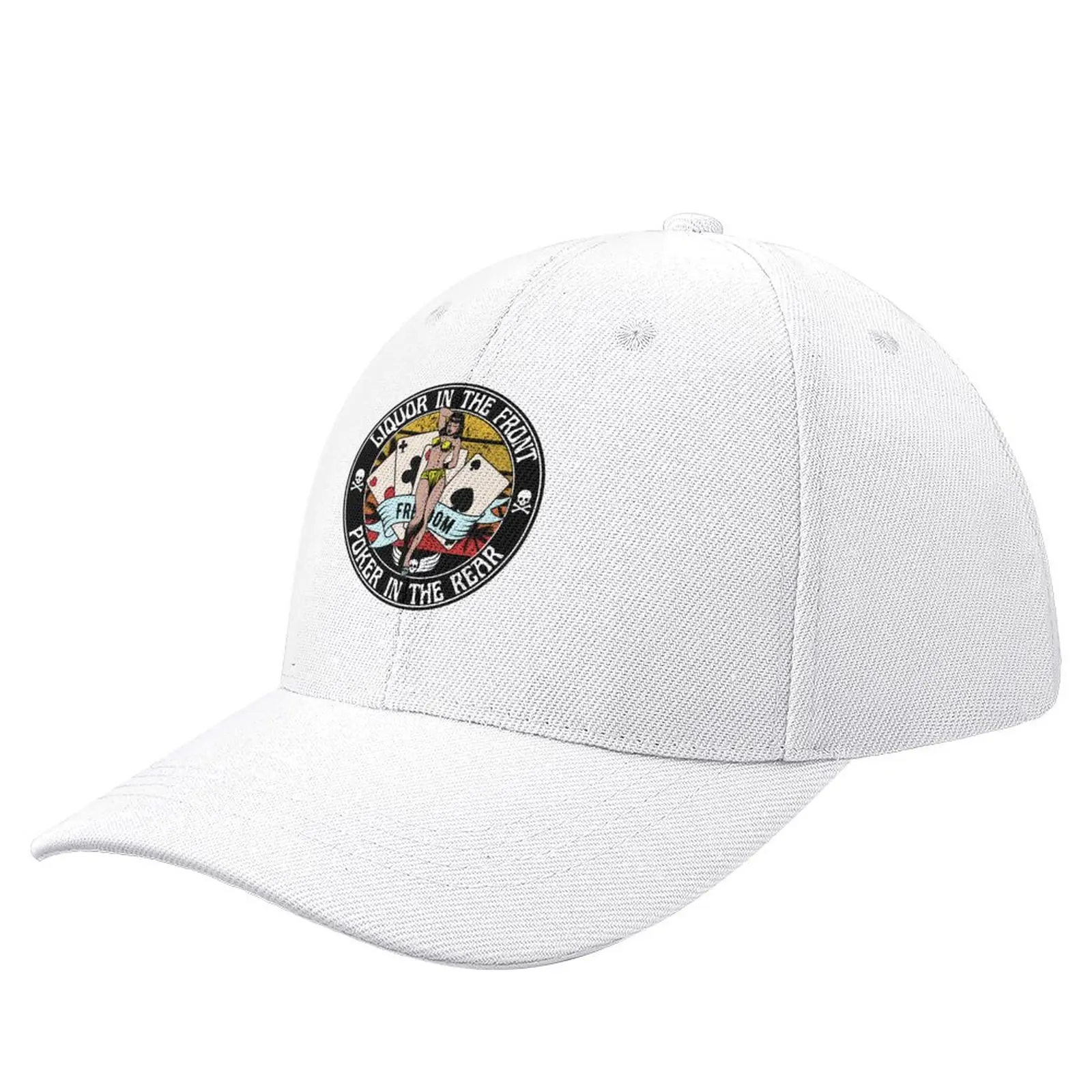 

Liquor in the front, poker in the rear Baseball Cap derby hat Icon Men's Hats Women's