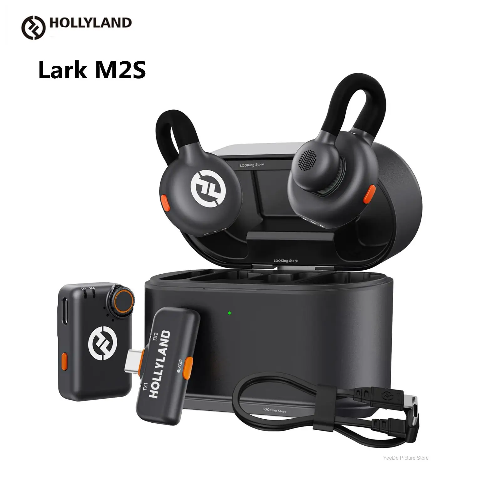 Hollyland mic Lark M2S ميكروفون لاسلكي لكاميرا iPhone Android PC إلغاء الضوضاء لمقابلة التصوير الفوتوغرافي M2 S M1 MAX