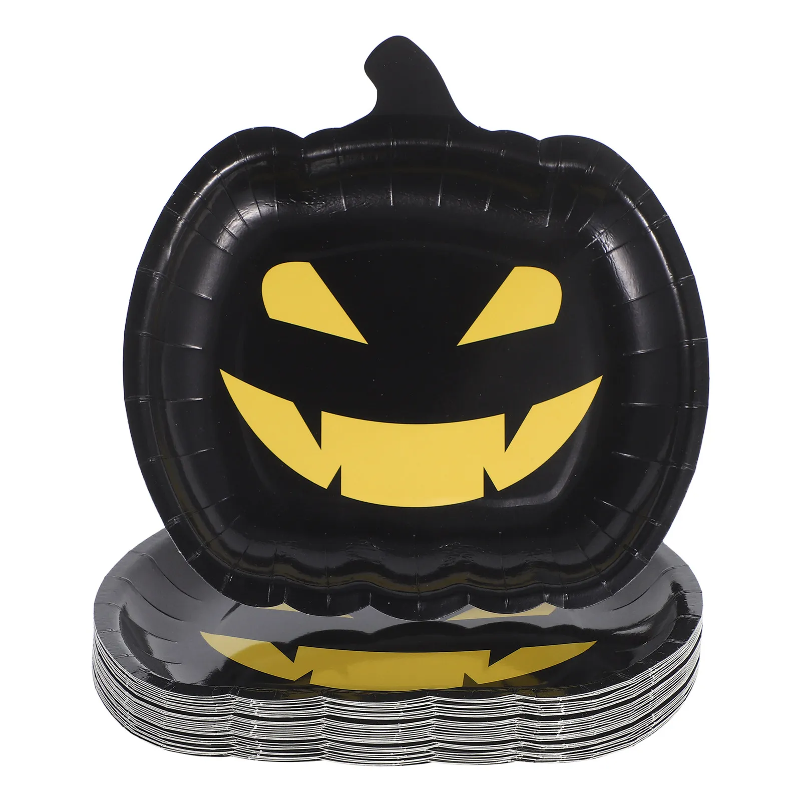 30 Pcs  Halloween Pumpkin Plates Autumn Paper Plates Disposable Party Serving Plates Dessert Cake Candy Trays Decorative Plates