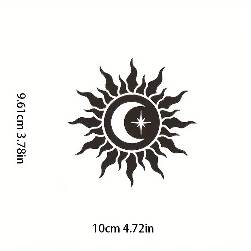 1PC Trendy Celestial Symbol Decal - Dreamy Sun-Moon-Star Design Waterproof Vinyl for Cars, Laptops & Gadgets - Perfect