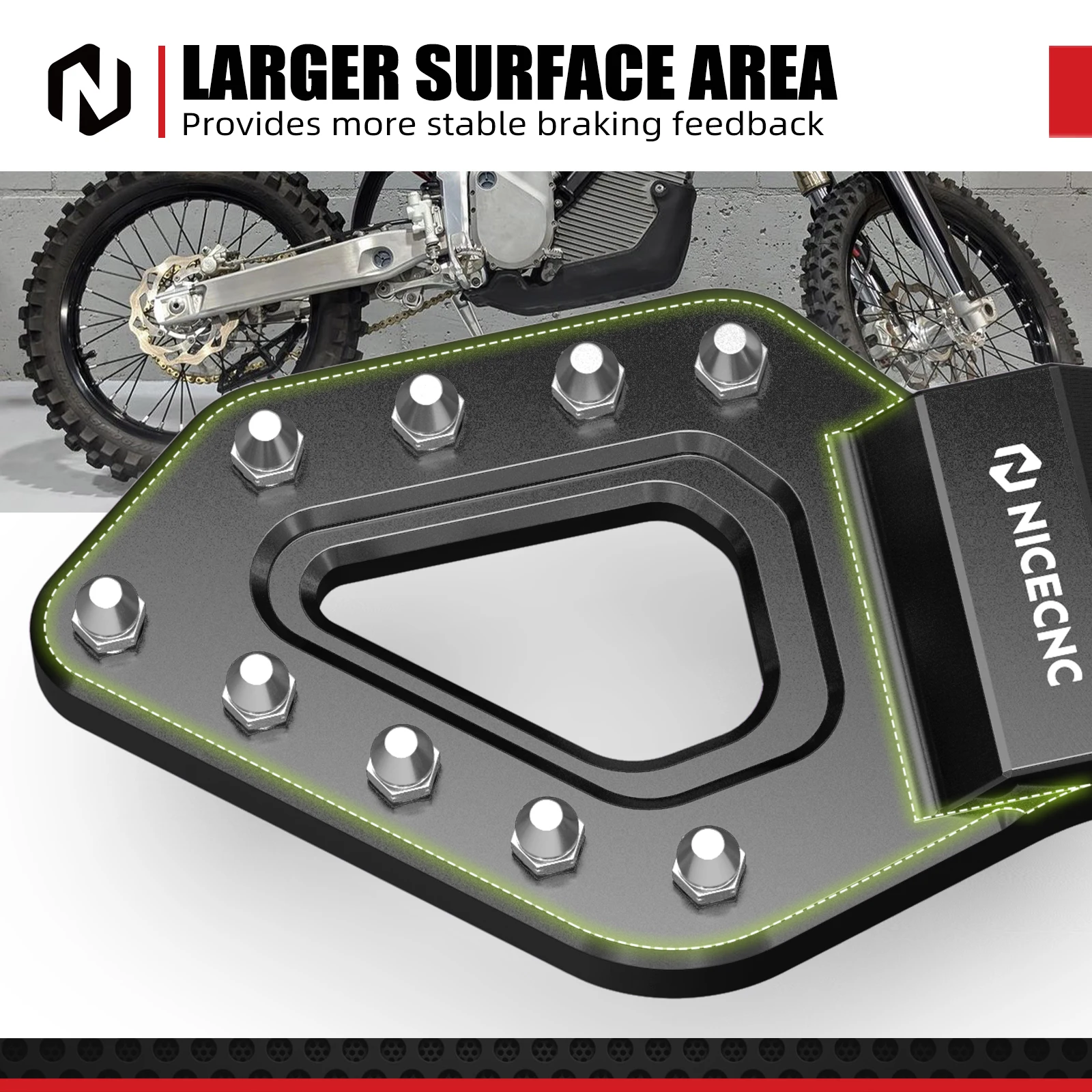 NICECNC Offset Foot Pegs & Rear Brake Pedal Step Tip For Stark Varg EX For Stark Varg MX 2024-2025 Aluminum Electric Dirt Bike