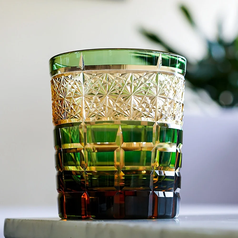 Edo Kiriko Стиль Японский Бренди Рок Стеклянная чашка для виски Хрустальный стакан для питья для подарков