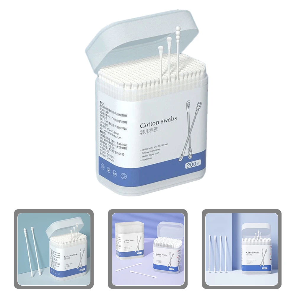 Double Ear Cleaning Tip Cotton Stick Swab Ear Cleaning Safe Soft Absorbent Cotton Stick Swab Baby hygiene