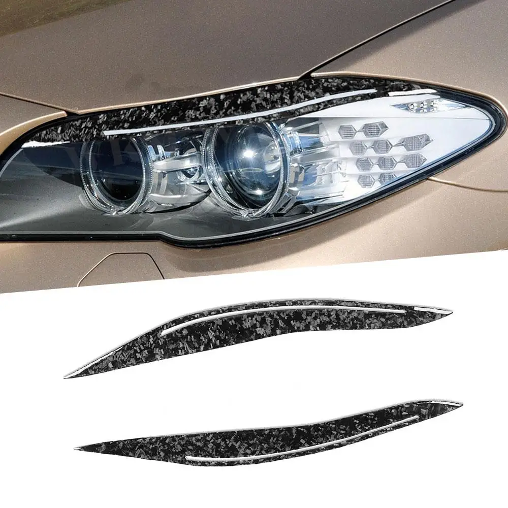 

Накладки на фары (реснички) из кованого карбона для BMW 5 серии F10 2010-2016, элементы стайлинга передней части кузова