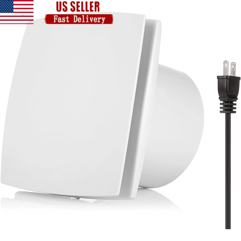 Extractor de aire de 6 pulgadas con amortiguador, montaje en pared de techo para cocina, baño, oficina, 150mm, 201m3/h, silencioso