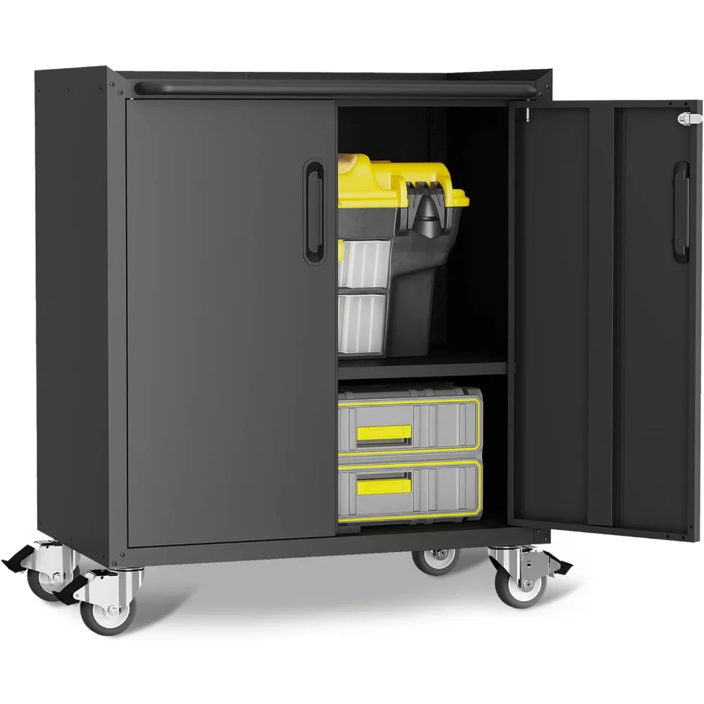 

Metal Garage Storage Cabinet with Wheels,Locking Rolling Tool Cabinet with Drawers and Shelves for Home, Office, Garage & Worksh