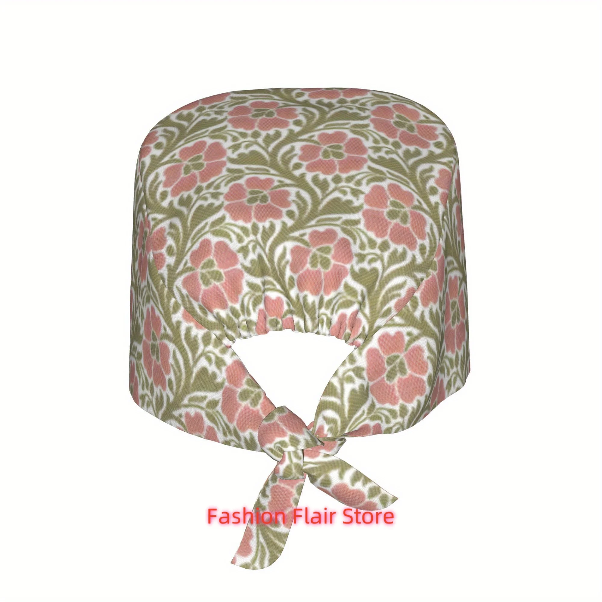 1pc Jacquard Unisex Stylish Printed Work Cap - Lightweight Adjustable Skull Cap Tie-Back Nurse Hat, Dustproof Chef & Cooking Cap
