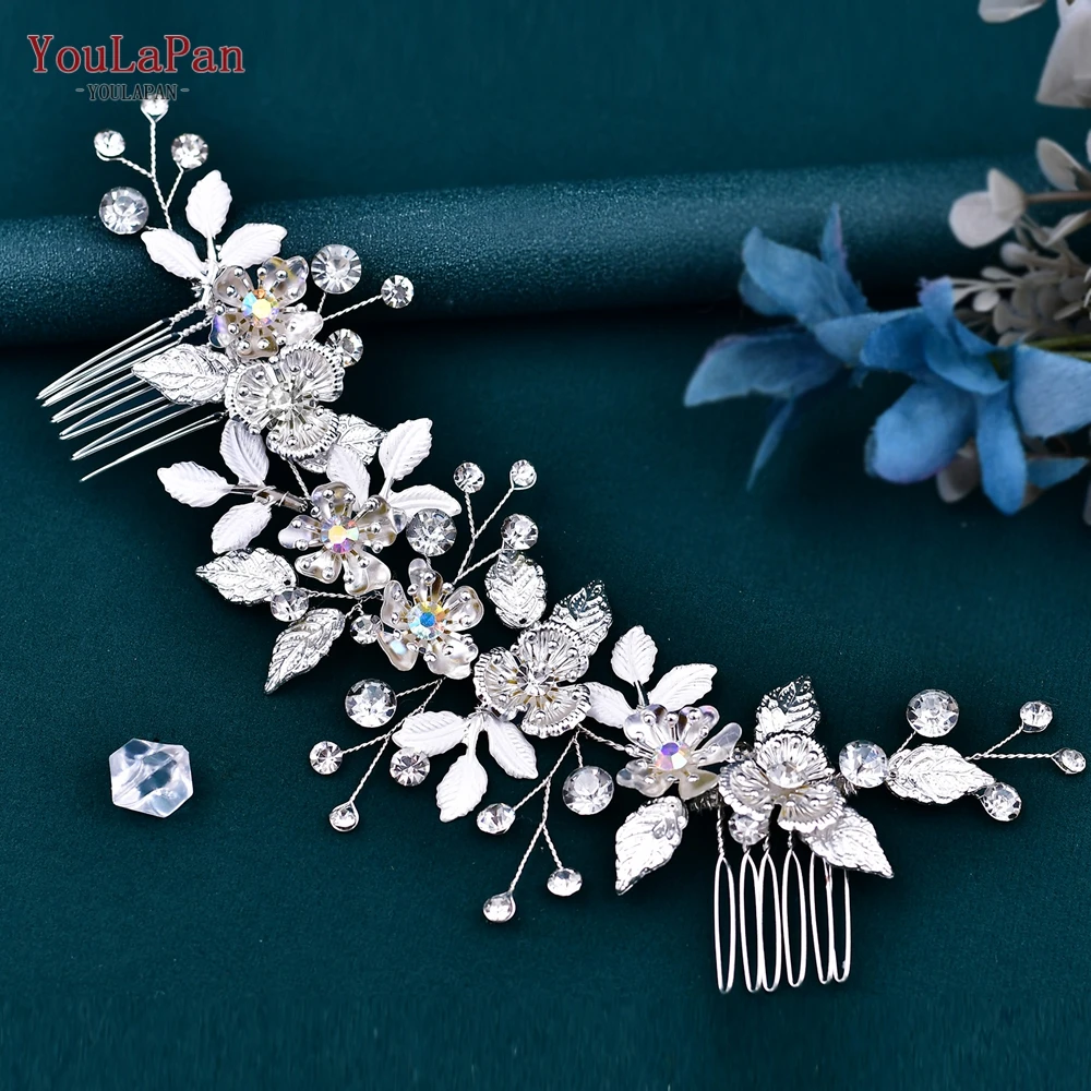 TOPQUEEN Wedding Alloy Flower Comb Bridal Exquisite Hair Accessories Women Banquet Headwear Bridesmaid Hair Ornaments HP523