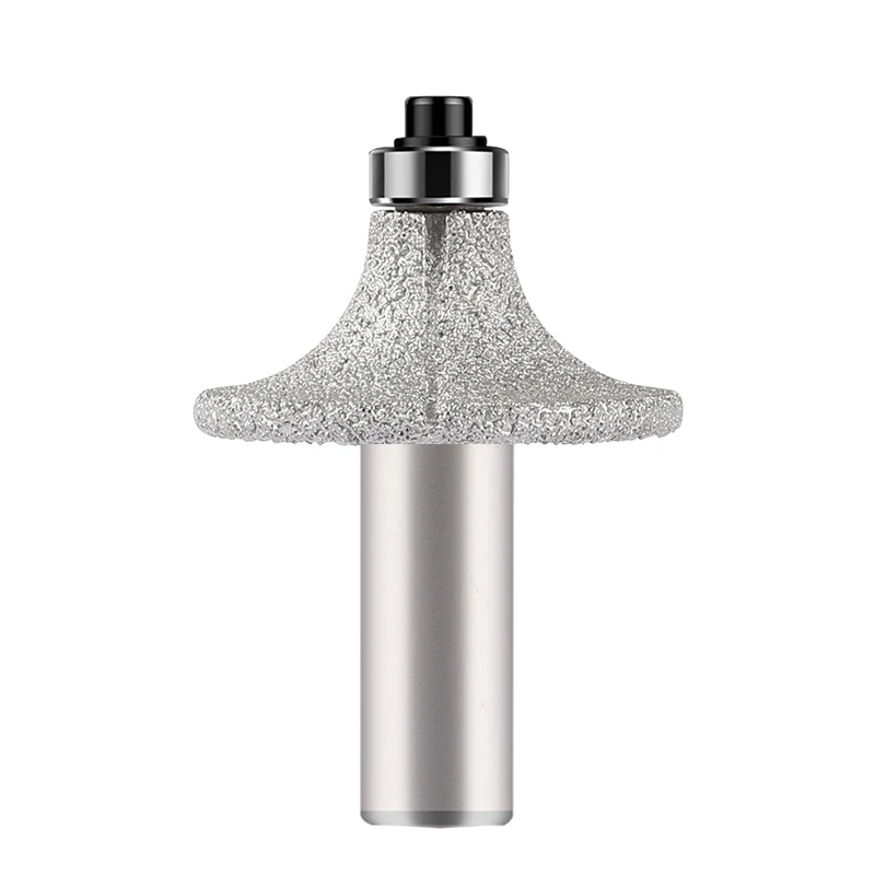 

R3/R5/R8/R10/R12/R15/R18grit Trim Knief with Round Shank 1/2inch for Stone Granite Marble Brazed Diamond Router Bit