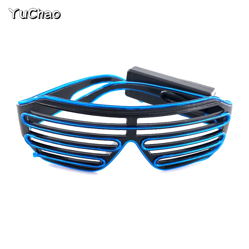 Wireless Neon Lights Punk Glasses LED Glowing Glasses Men Women Fluorescent Party Supplies Luminous Shutter Glasses Props