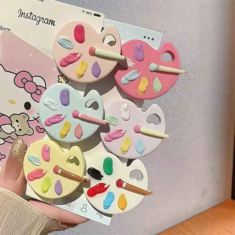 3 Pieces or 6 Pieces of Cute Color-Simulated Hair Clips. Beautiful and Small Drawing Board-Shaped Hair Ornaments.