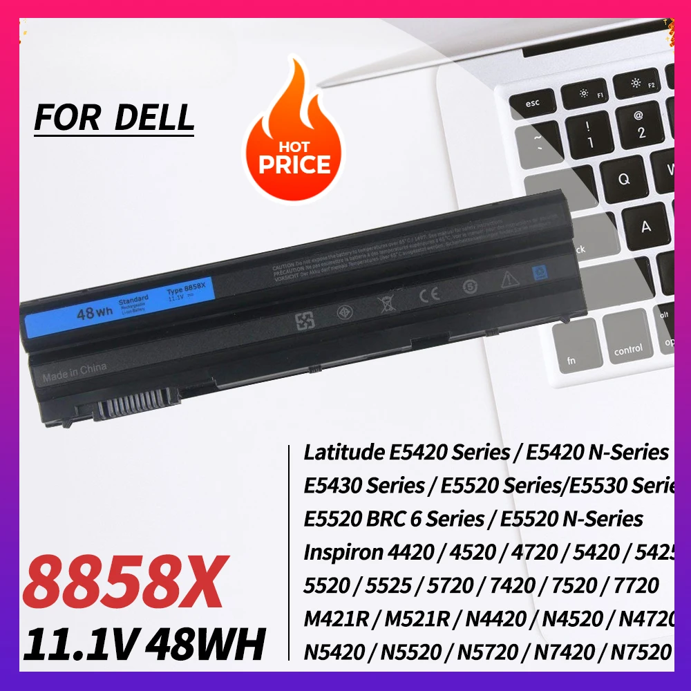 

8858X Аккумулятор для ноутбука Dell Inspiron 14R 5420 15R 5520 17R 5720 7720 4420 Latitude E5420 E5530 E6420 E6430 Vostro 3460 3560