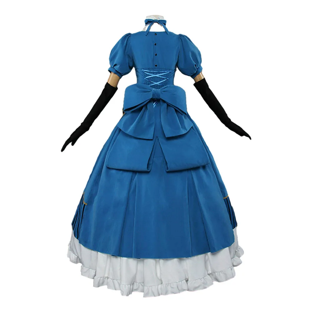 Parrucca unisex Anime Black Butler Elizabeth Coaplay Abito blu Ethel Cordelia Midford Costumi Ballo di Halloween Set da festa Abiti da ragazza