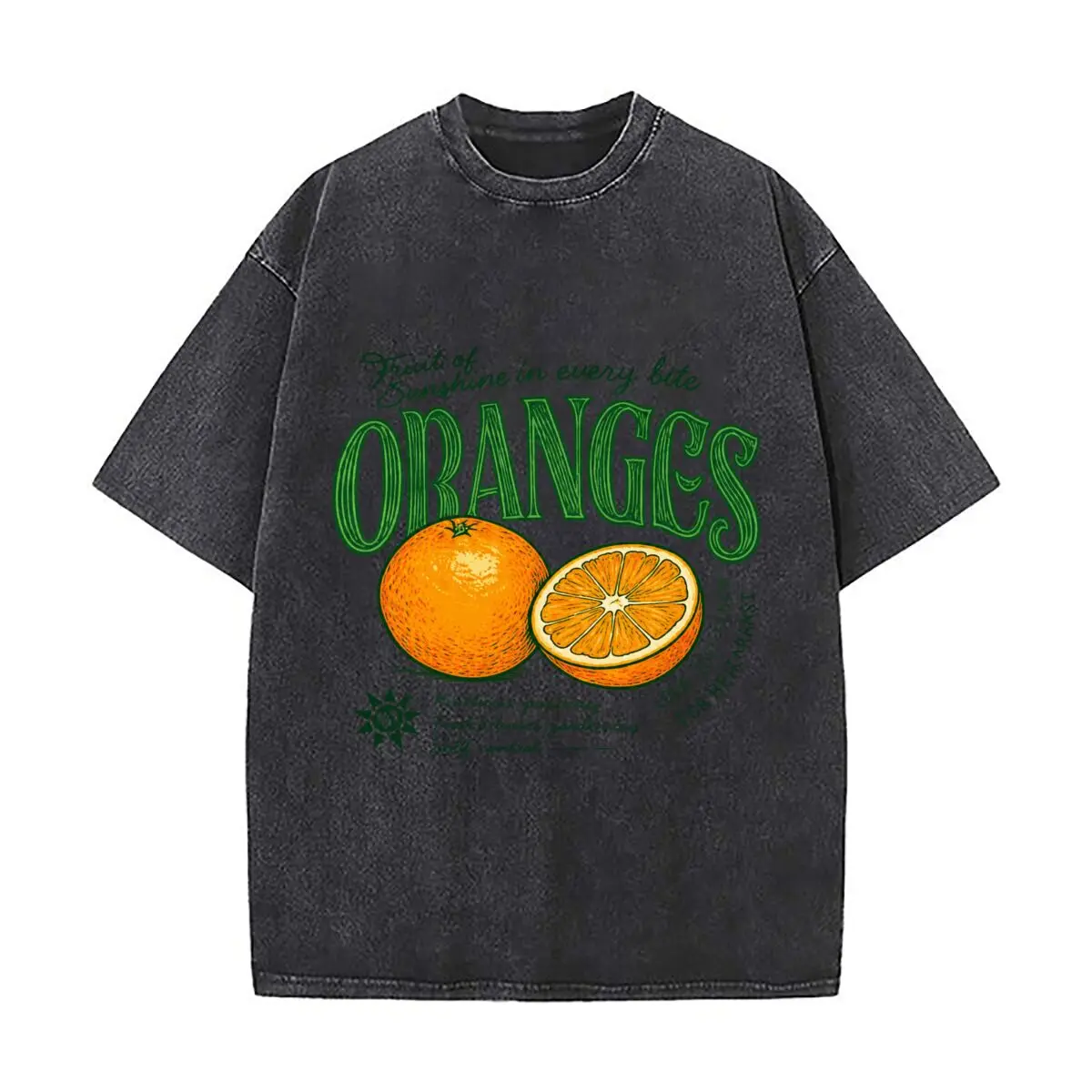 Oranges Fruit Of Sunshine In Every Bite Citrus Fruit Distressed Vintage Oversized Streetwear Tops for Coffee Dates