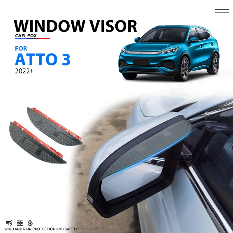 For BYD Yuan PRO EV 2016+ ATTO 3 2022-2023 Window Visor Rain Guard Weather Shield Wind Guard Deflector Car Accessories Shelters