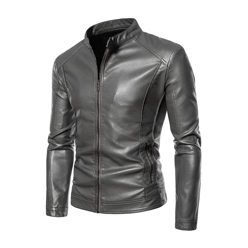 

Motorcycle Leather Jacket Fashion Casual Style Men Clothing Windproof Zipper Outwear Comfortable High Quality Roupas Masculinas