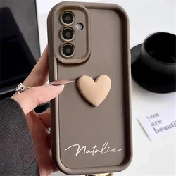 Personalized Custom Name Cute Love Heart Case For Samsung Galaxy S25 S24 S23 S22 S21 Ultra Plus S20 FE A54 A53 A52 5G A14 Cover
