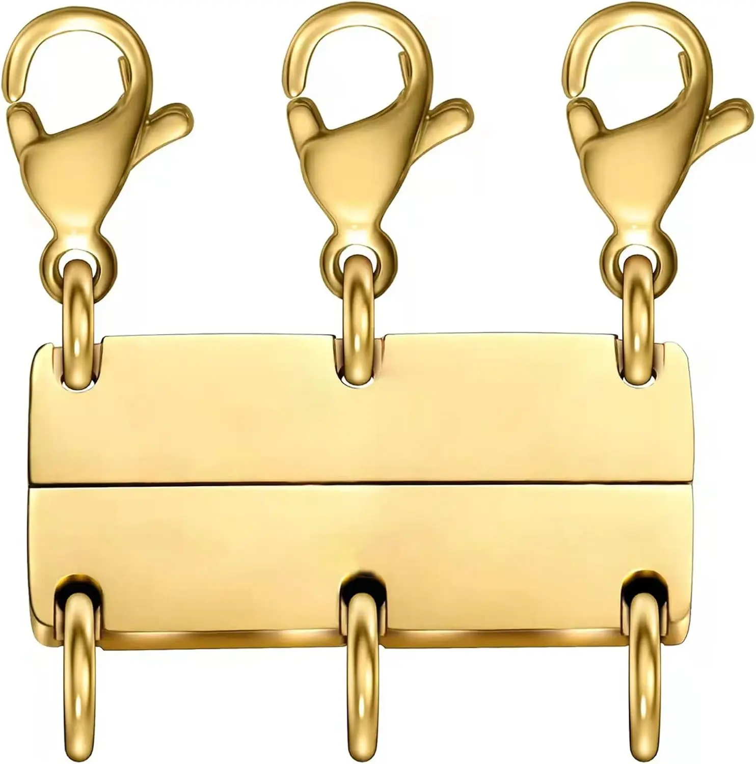 18K Gold & Silver Necklace Clasp for Layering