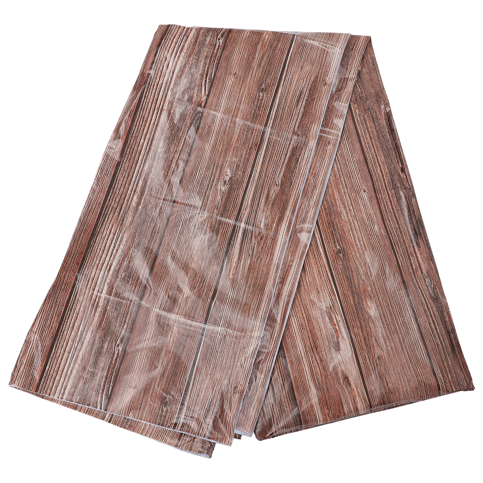 

4pcs Wood Grain Tablecloth Natural Retro Farmhouse Style PE Material Waterproof 137x274cm Birthday Wedding Party Decor