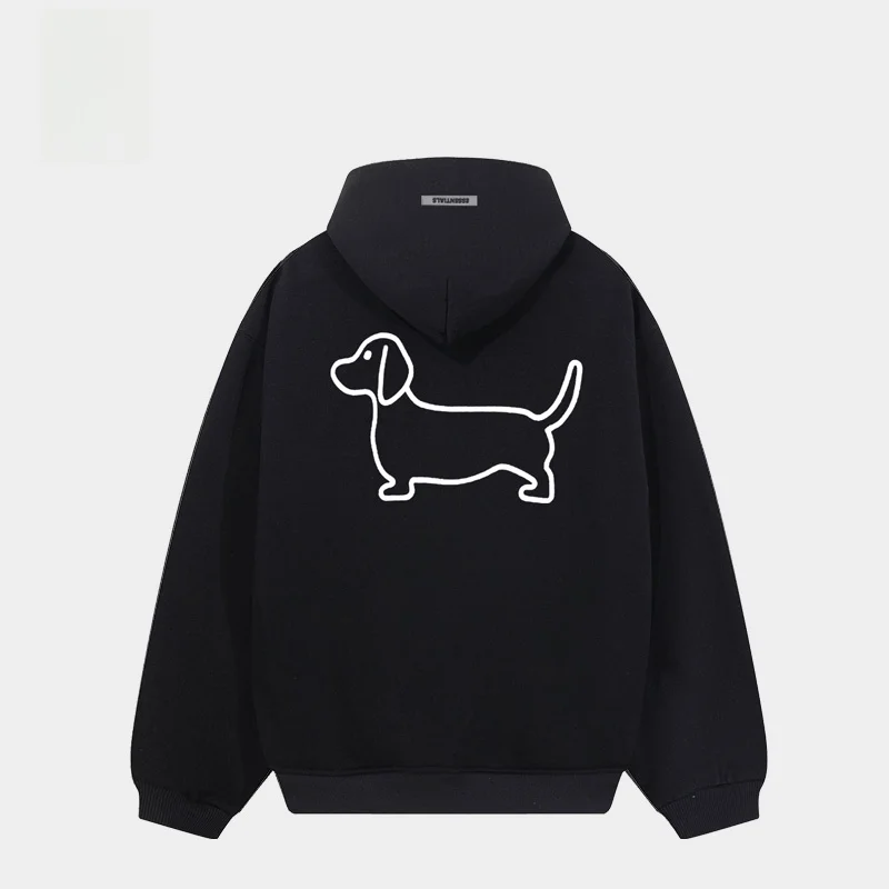 

entials Trendy Sausage Dog Hoodie Sweatirt ex Oversized Autumn Winter Fce Couple Tops Casual Wear Daily Life