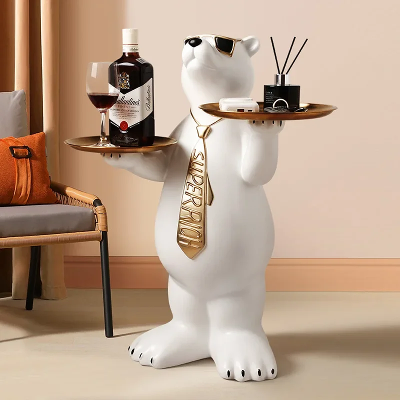 Polar Bear Large Landing Ornaments Statue Living Room Figure Ornaments Sofa TV Cabinet Floor Pallet Aesthetic Home Decoration