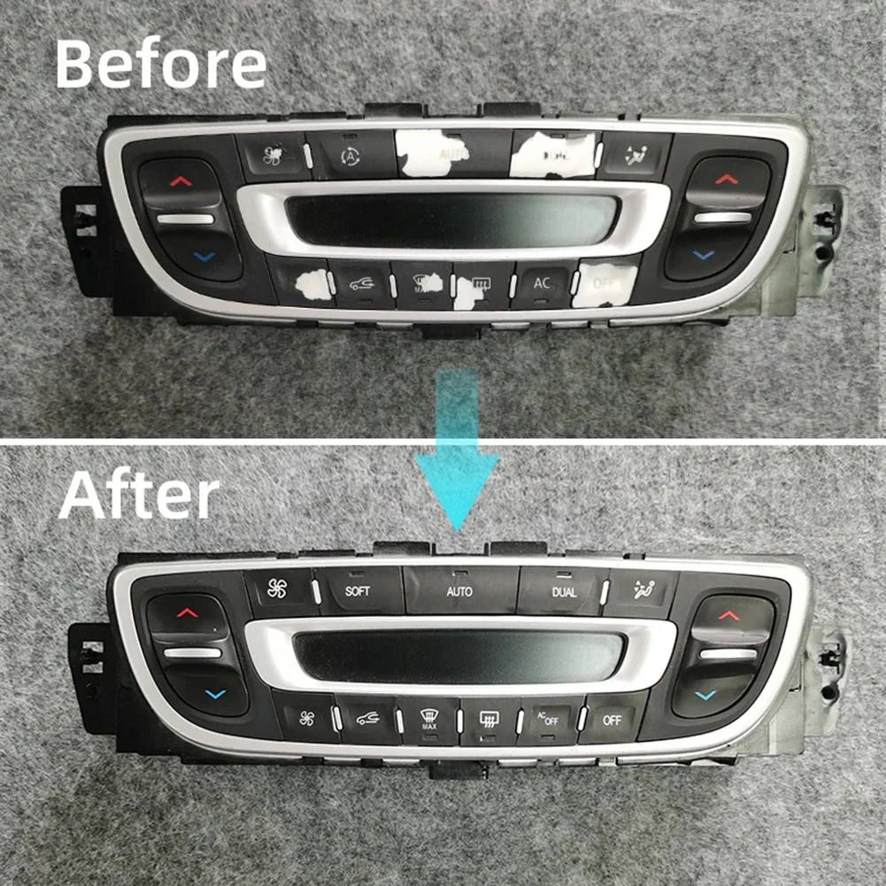 Auto A/C Pulsante Riparazione Decalcomania Adesivo Aria Condizionata Pulsante di Controllo del Climatico Adesivo di Riparazione Per Megane Per Master Per Scenic 3 Trim