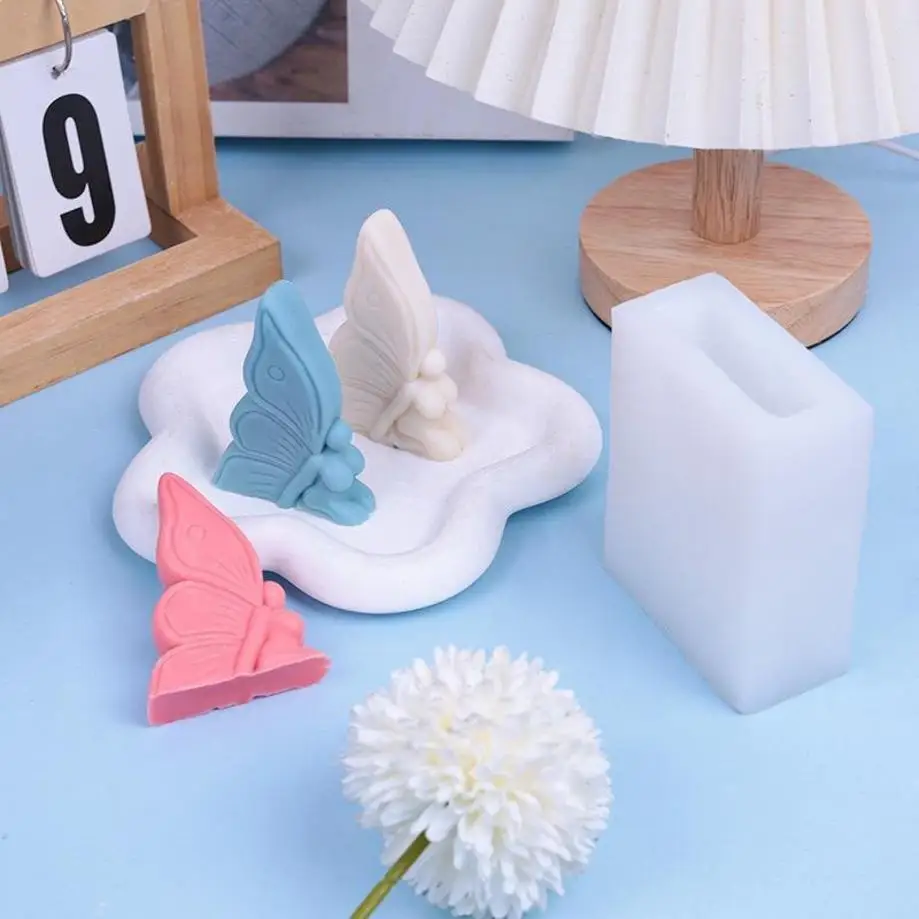 Angel Butterfly Silicone Candle Mold DIY 3D Butterfly Elf Cake Decor Baking Mould Aromatherapys Gypsum Soap Resin Mold