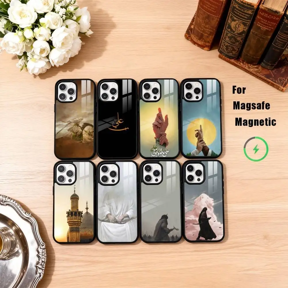 

Imam H-Hussain S-Shia A-Ali Phone Case For iPhone17,16,15,14,13,12,11 Plus,Pro Max Magnetic For Magsafe Wireless Charging