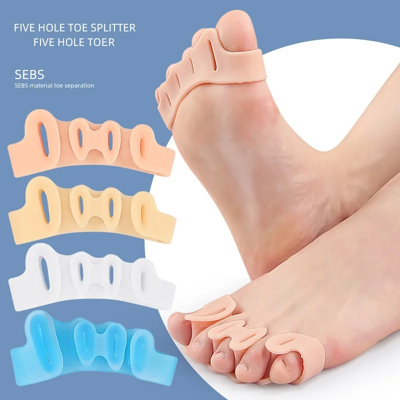 

Forefoot Pad Five-hole Toe Separator For Hallux Valgus Big Toe Bone Overlap Toe Clip Orthosis Soft Adjustment Toe Separator