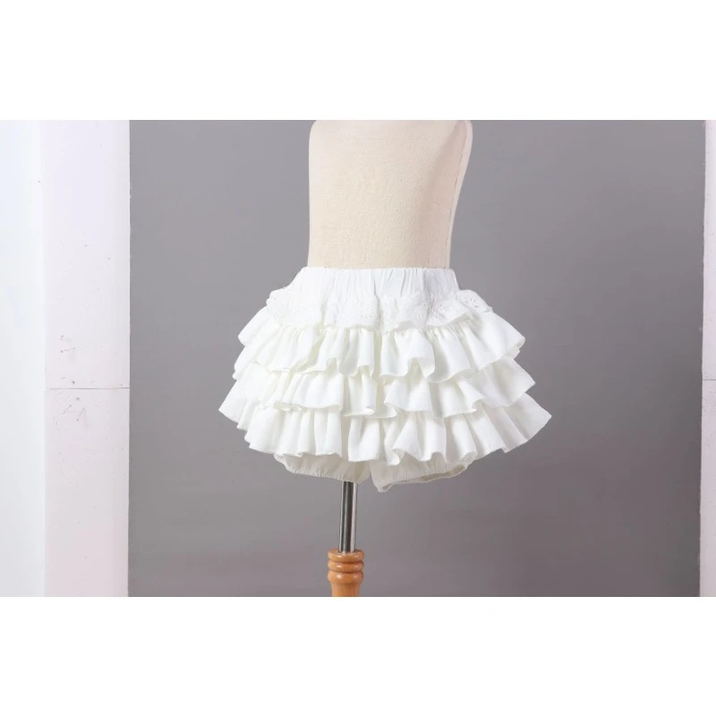 Sweet Ruffles White Skirt for Girls Summer 2024 New Bows Ballet Style High Waist Thin Short Skirt 2 To 13 Years Kids Dance Tutu