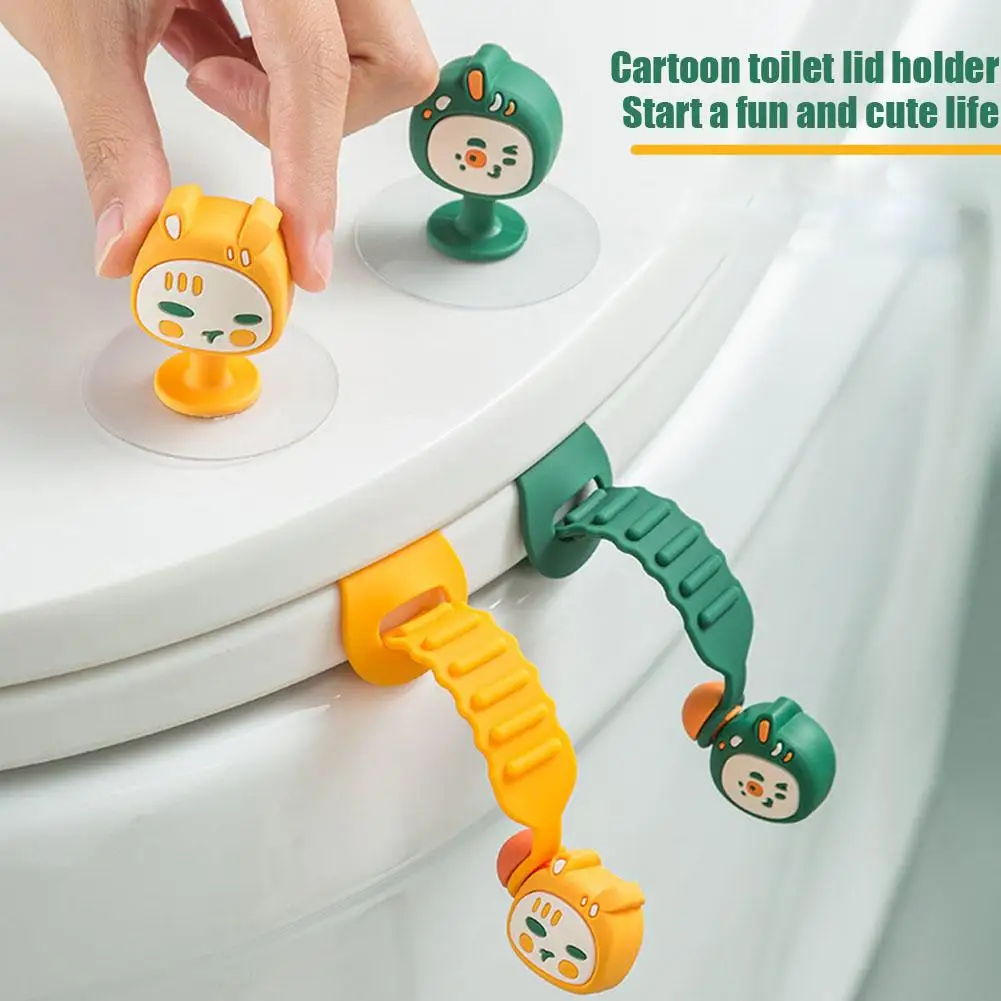 Toilet Cover/Seat Lifter Handle Cute Cartoon Toilet Cover Lid Lifting Device Toilet Lid Lifter Germs Guard Avoid Touching