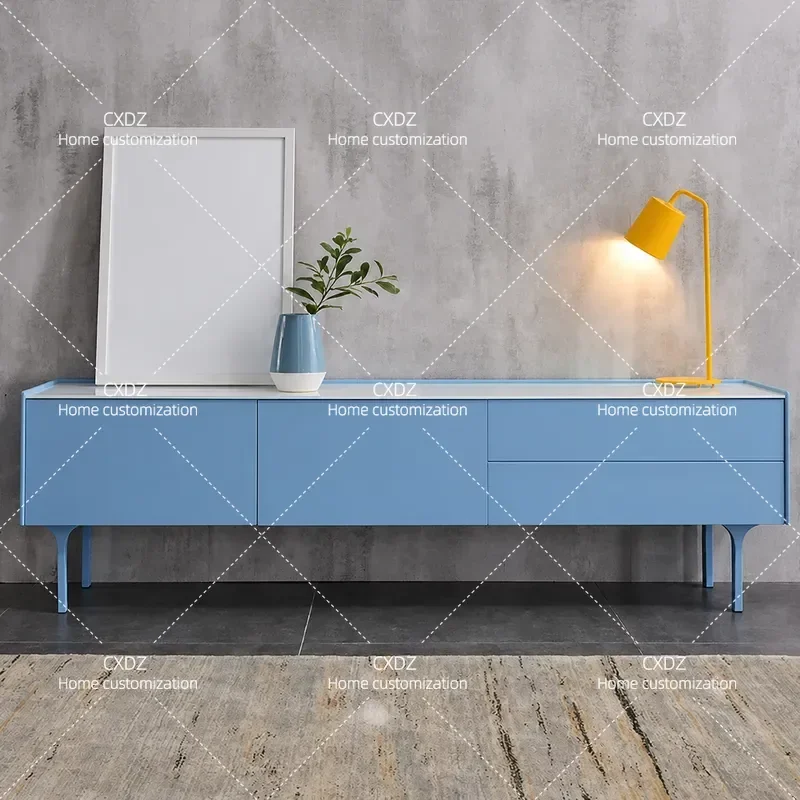 High Gloss Piano Finish TV Stand Modern Light Luxury Living Room Media Console Audio Visual Cabinet Floor Unit Coffee Table