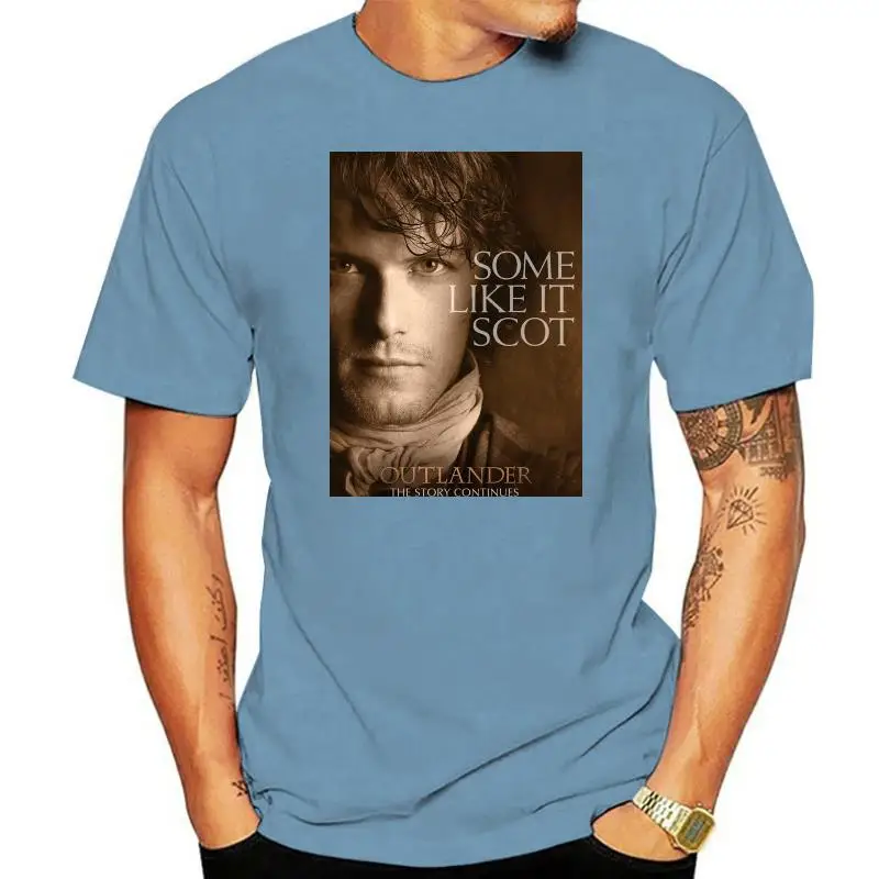 New Jamie Fraser Outlander Men's Black Tees Shirt Clothing  T-Shirt Men 2022 New Men Adult Slim Fit T Shirt S-XXxl